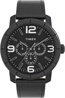 Timex Mod 44mm Black Leather Strap Watch (Model: TW2W719009J)