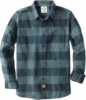 Dubinik® 6 oz Flannel Shirt for Men Cotton Casual Long Sleeve Button Down
