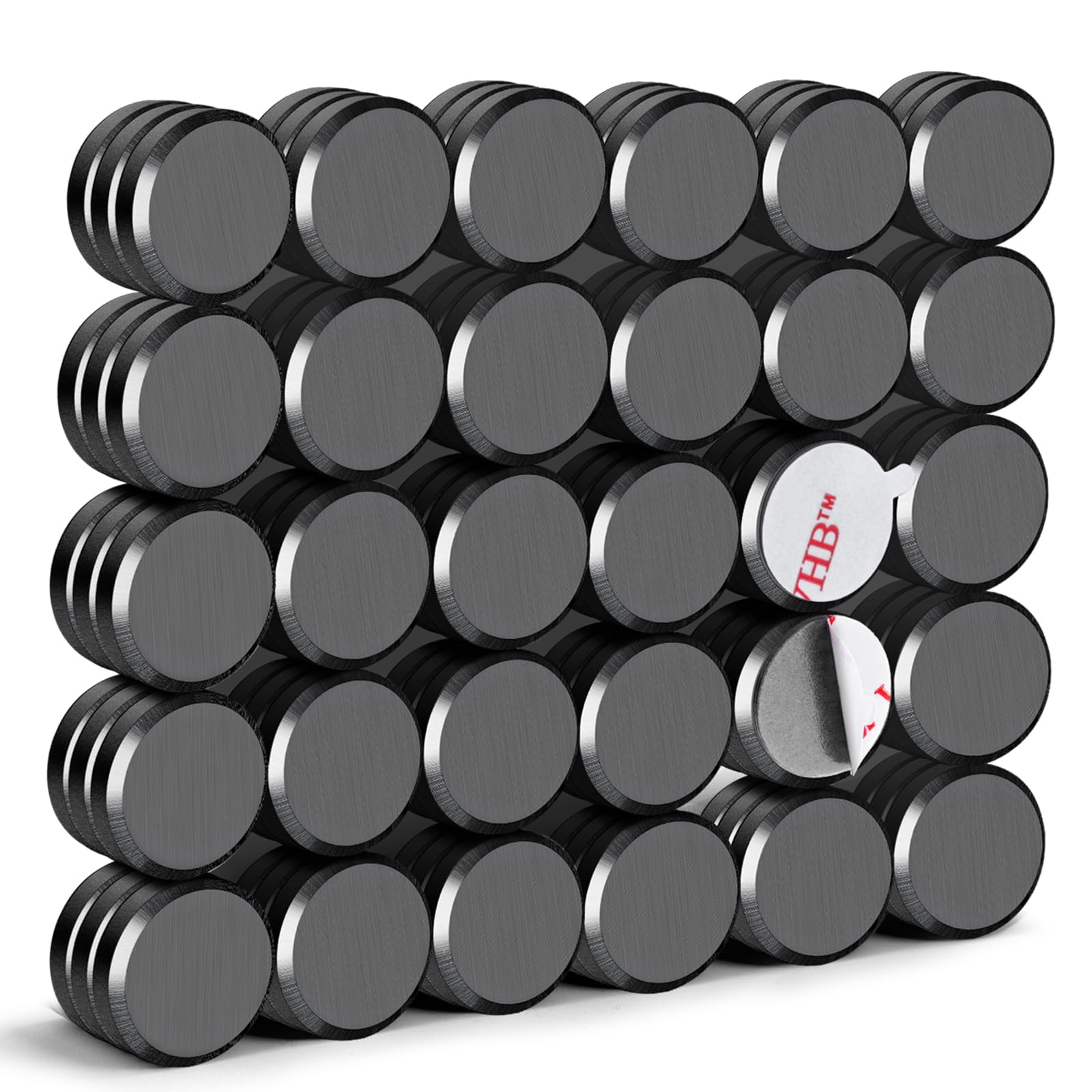 DIYMAG Strong Adhesive Magnets, 90pcs 0.7x0.12in Fridge Magnet | Small Round Bla