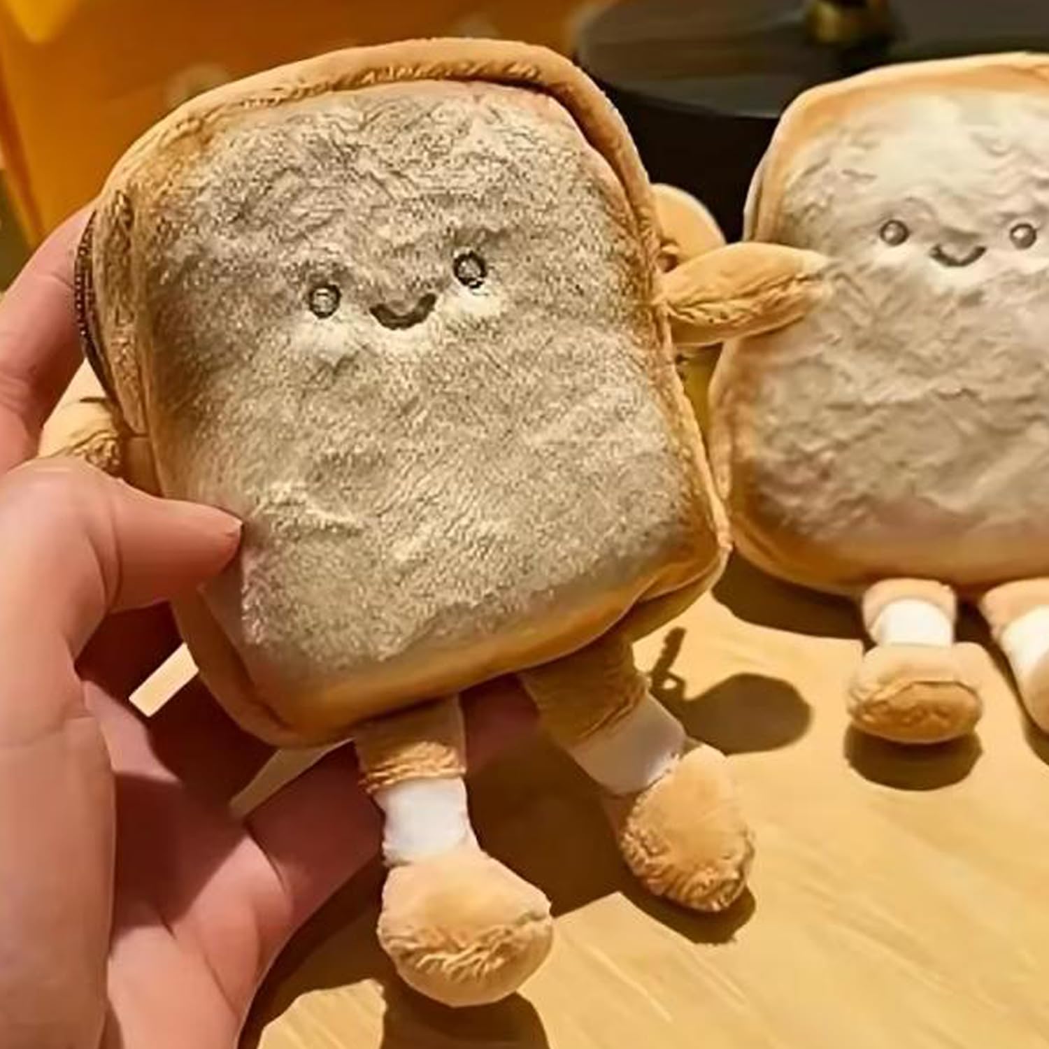 Cute Cartoon Keychain Toast Coin Purse Portable Lightweight Coin Keychain Bread 