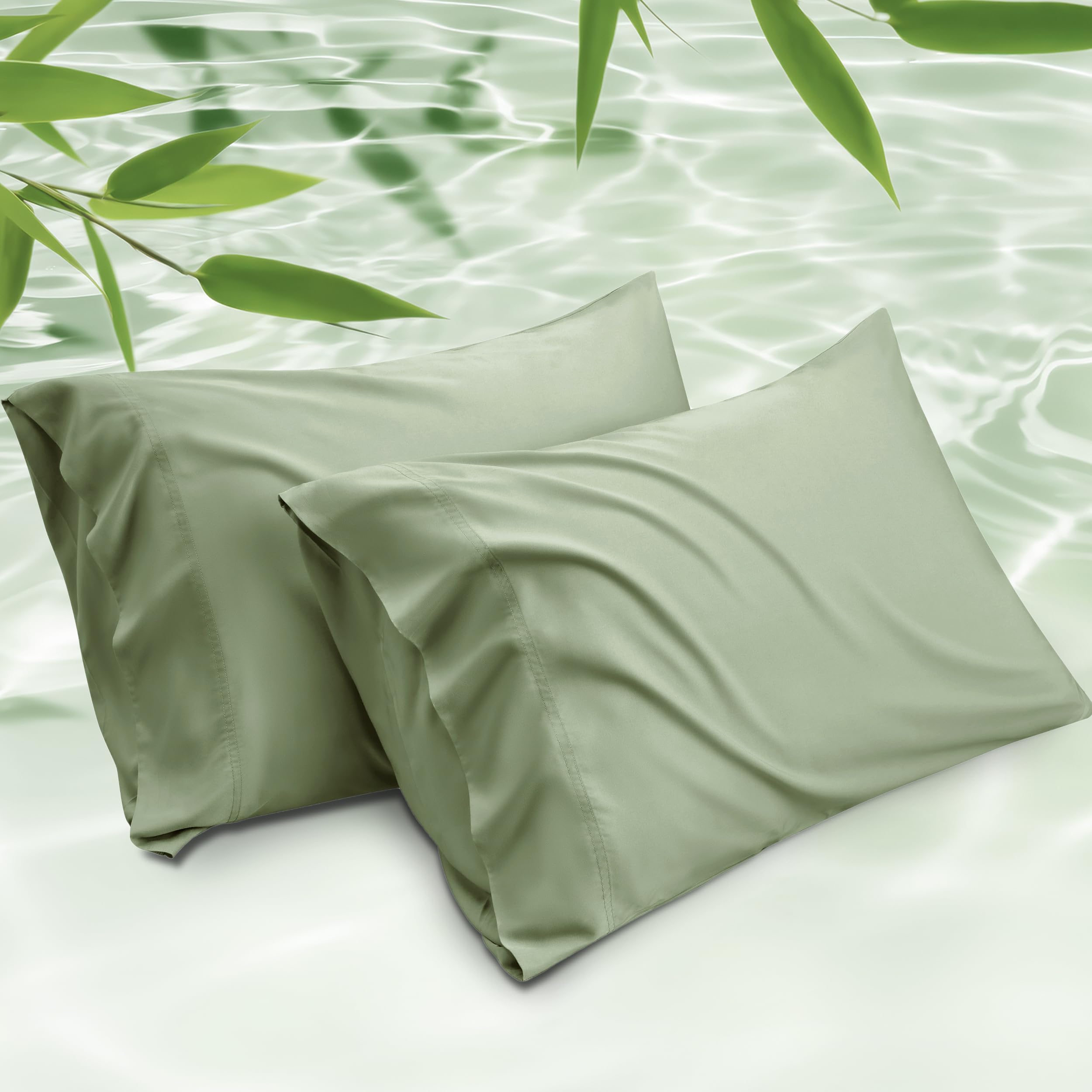 Bedsure Cooling Pillow Cases Pillow Covers King 2 Pack Rayon from Bamboo
