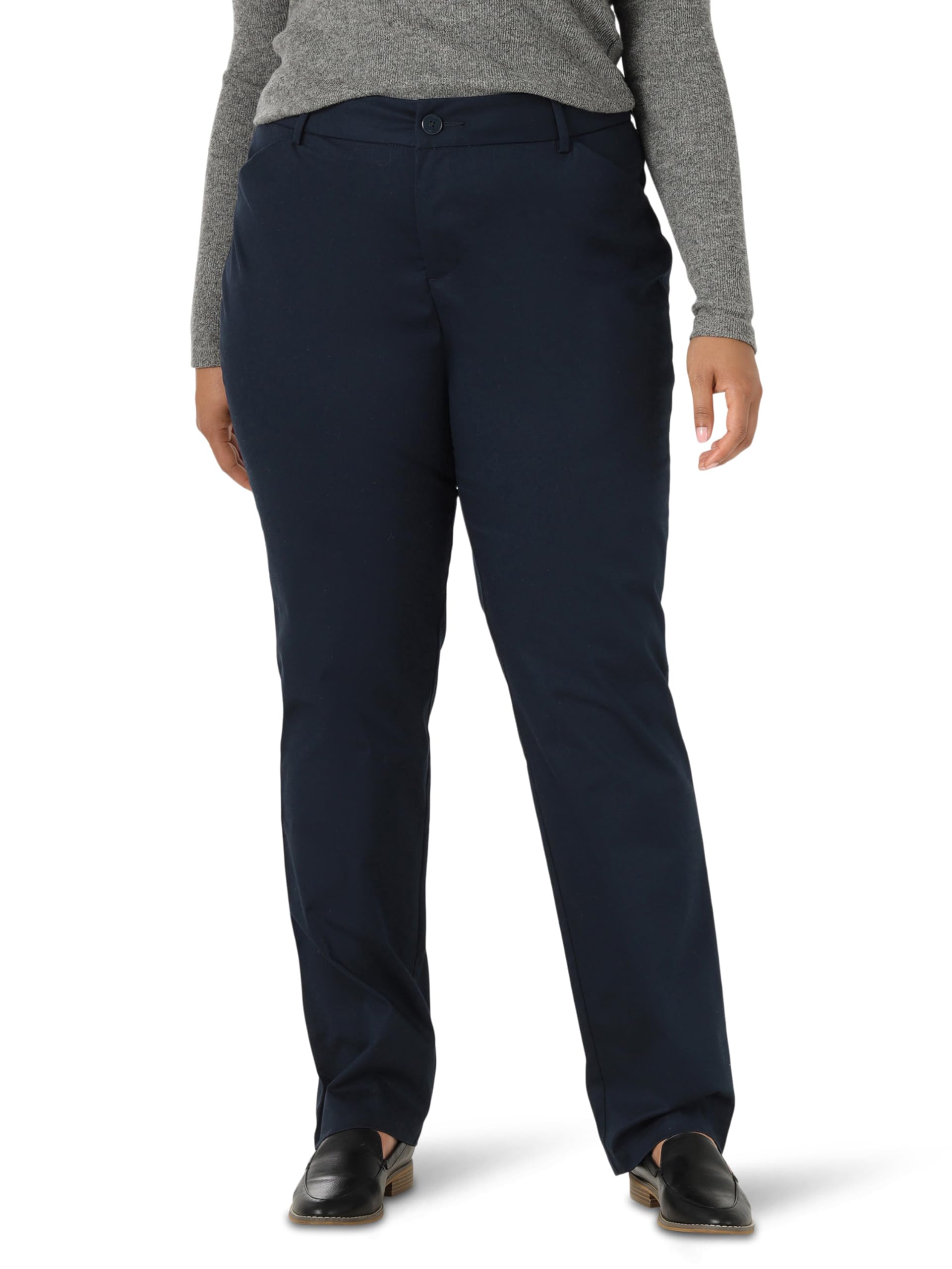 Lee Women's Wrinkle Free Relaxed Fit Straight Leg Trousers