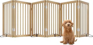 Extra Wide Dog Gate Bamboo Dog Gates for Doorways House Stairs Freestanding Pet Gates for Dogs Doogie Puppy Fence Gate