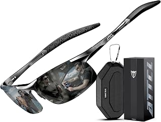 ATTCL Men's Polarised Sports Sunglasses UV400 Lightweight Wrap-Around AL-MG