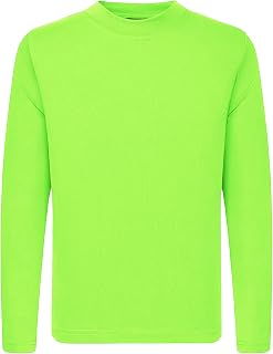 4T to Youth Neon Shirt Children's Rash Guard UPF 50+ Dry Fit Athletic Long Sleeve T-Shirts for Boys Girls Sports Vest