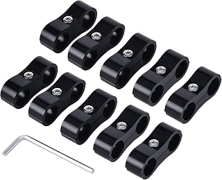 EVIL ENERGY 6AN Hose Separator Clamp AN6 Fuel Line Mounting Clamp 10PCS | 6061-T6 Aluminum Alloy, Hose Separation &amp; Organization for Fuel Hoses, Oil Lines, Brake Lines, Gas Lines, Water Pipes