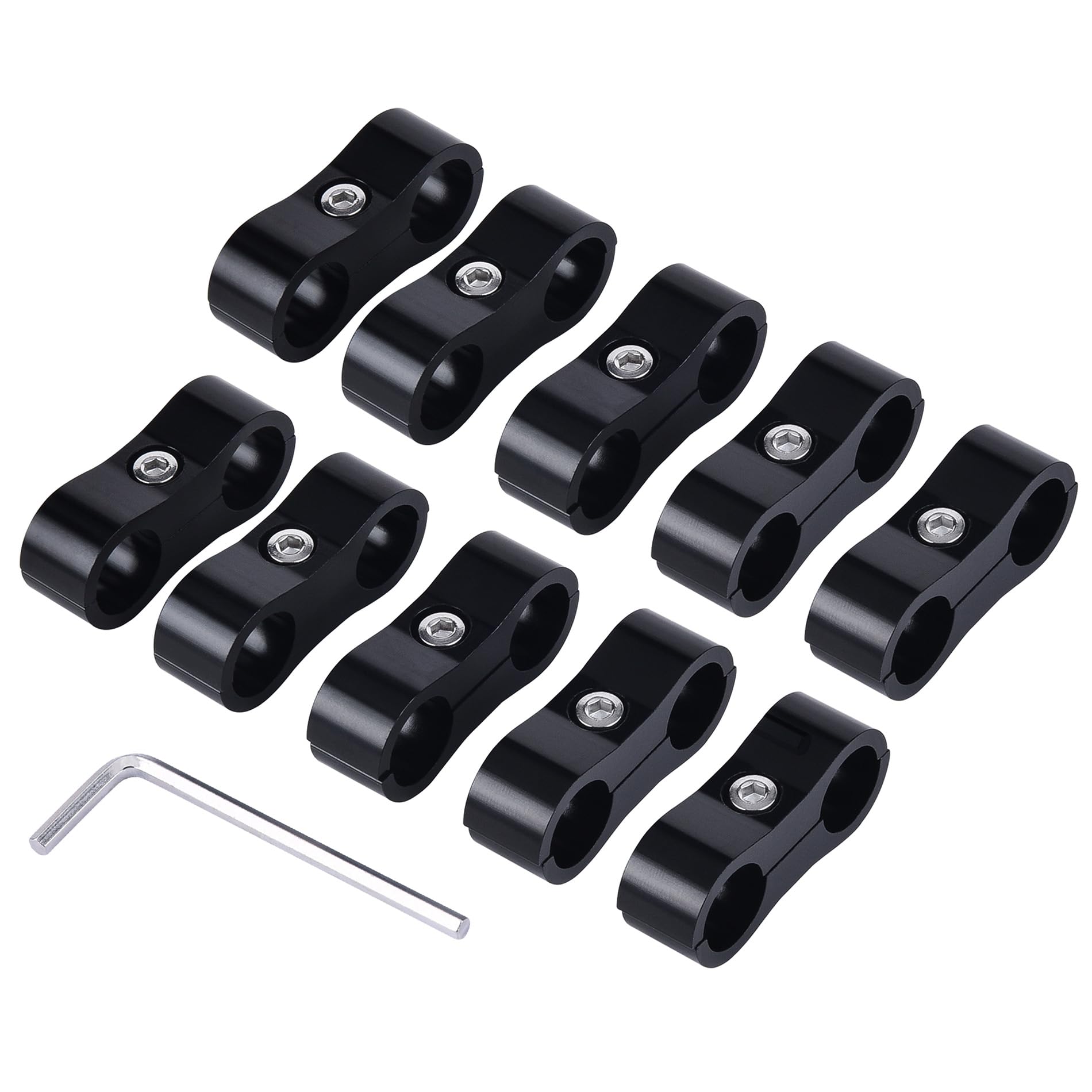 EVIL ENERGY 6AN Hose Separator Clamp AN6 Fuel Line Mounting Clamp 10PCS | 6061-T