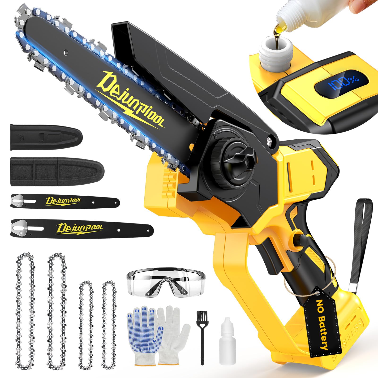 Cordless Mini Chainsaw Compatible with Dewalt 20V MAX Battery, 1200W 6 Inch & 8 