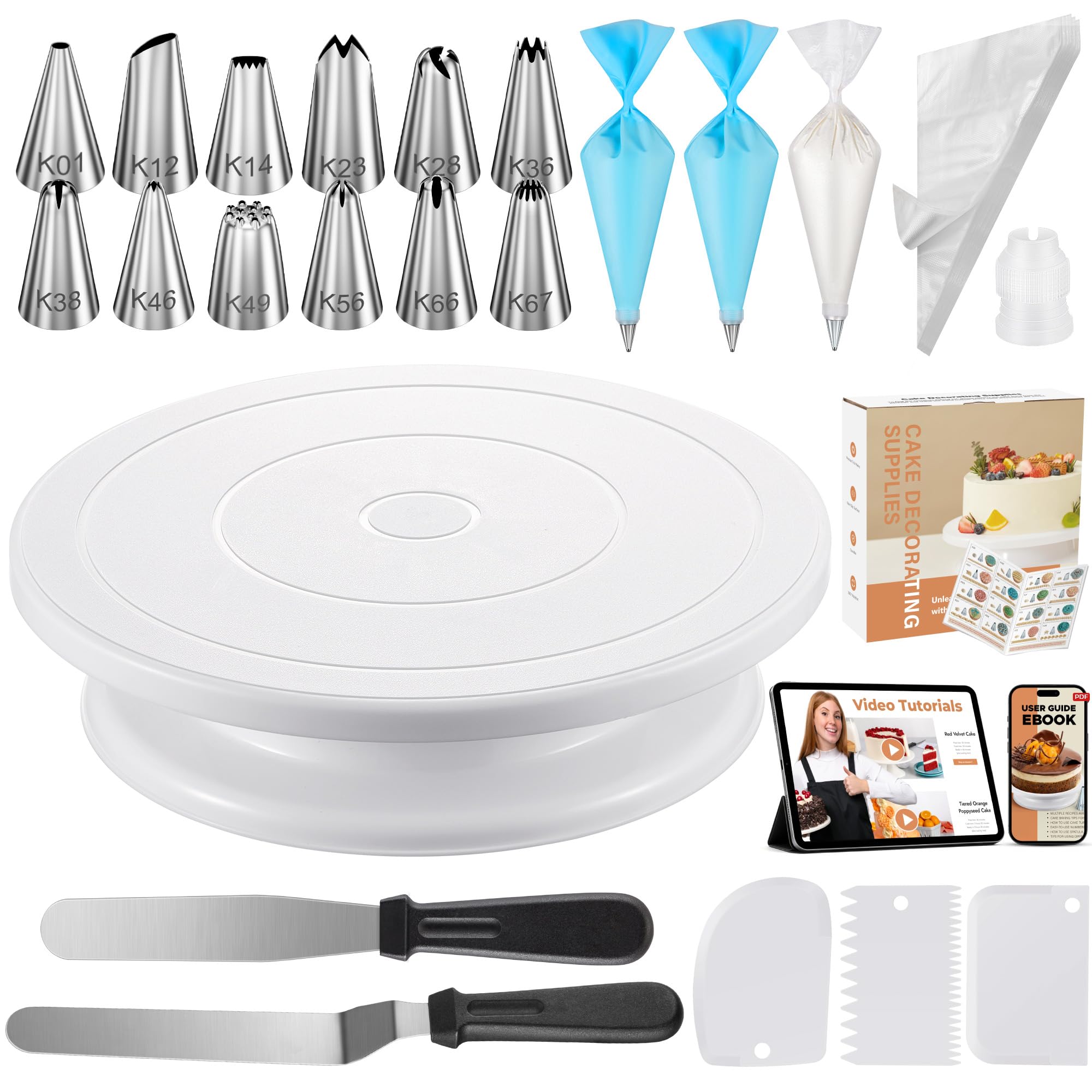 Kootek 71 Cake Decorating Kit Baking Supplies Tools for Beginners & Pros | Cake 