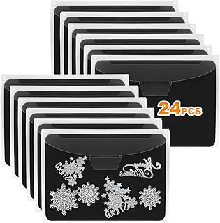 UNIMEIX 24 Pcs Magnetic Sheets for Die Storage Stamp and Die Storage Pockets Die Cut Storage for Card Making (12 Pcs Sheets+ 12 Pcs Bags, 0.8 mm Thickness