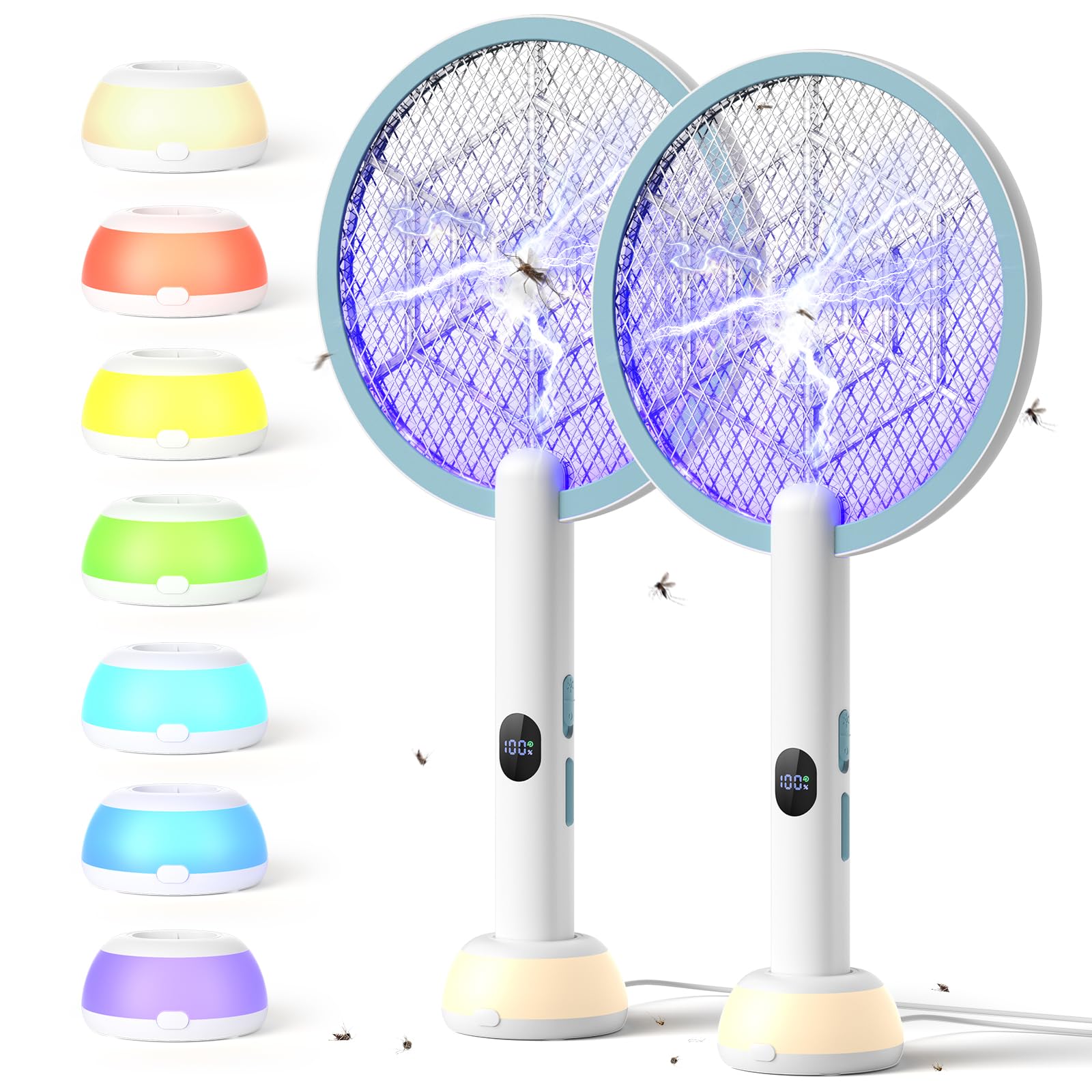 YISSVIC Fly Swatter Electric Bug Zapper Racket 4000 Volt Rechargeable Fly Zapper