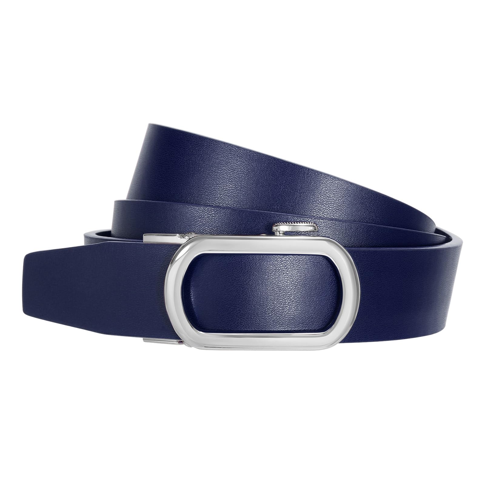 SUOSDEY Women Ratchet Leather Belt for Jeans Pants with Gold/Silver Sliding Buck