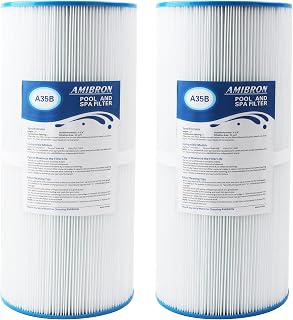 AmiBron PWK35B Replaces Hot Springs Limelight Series Spa Filters, Compatible with Watkins 1642301-1, 78161, 78286, Filbur FC-3921, Pleated Fabric Filter Media 2 Pack