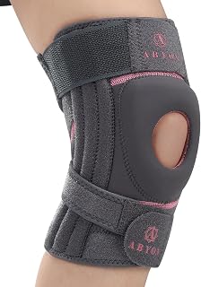 ABYON Elite Knee Support for Men and Women with 4 Adjustable Straps Anti-Slip and Side Stabilizers, Knee Brace for Pain, Arthritis, ACL, Meniscus, Runner's Knee, Walking