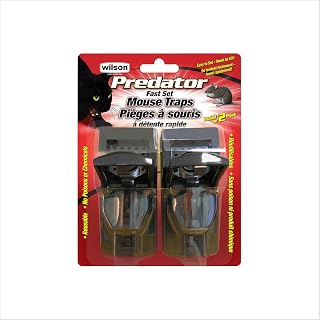 Wilson® Predator® Reusable Fast Set Mouse Traps, Quick Snap Action, 2-Pack | No-Touch Release, Precision Bait Trigger, Easy to Set & Clean, Indoor & Outdoor, No Chemicals or Poison