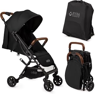 Lightweight Travel Stroller for Baby &amp; Toddlers - Easy Fold &amp; Compact Stroller for Airplane with Canopy, Storage Basket, Multi-Position Recline &amp; Convenient One-Hand Fold, Travel Bag Included (Black)