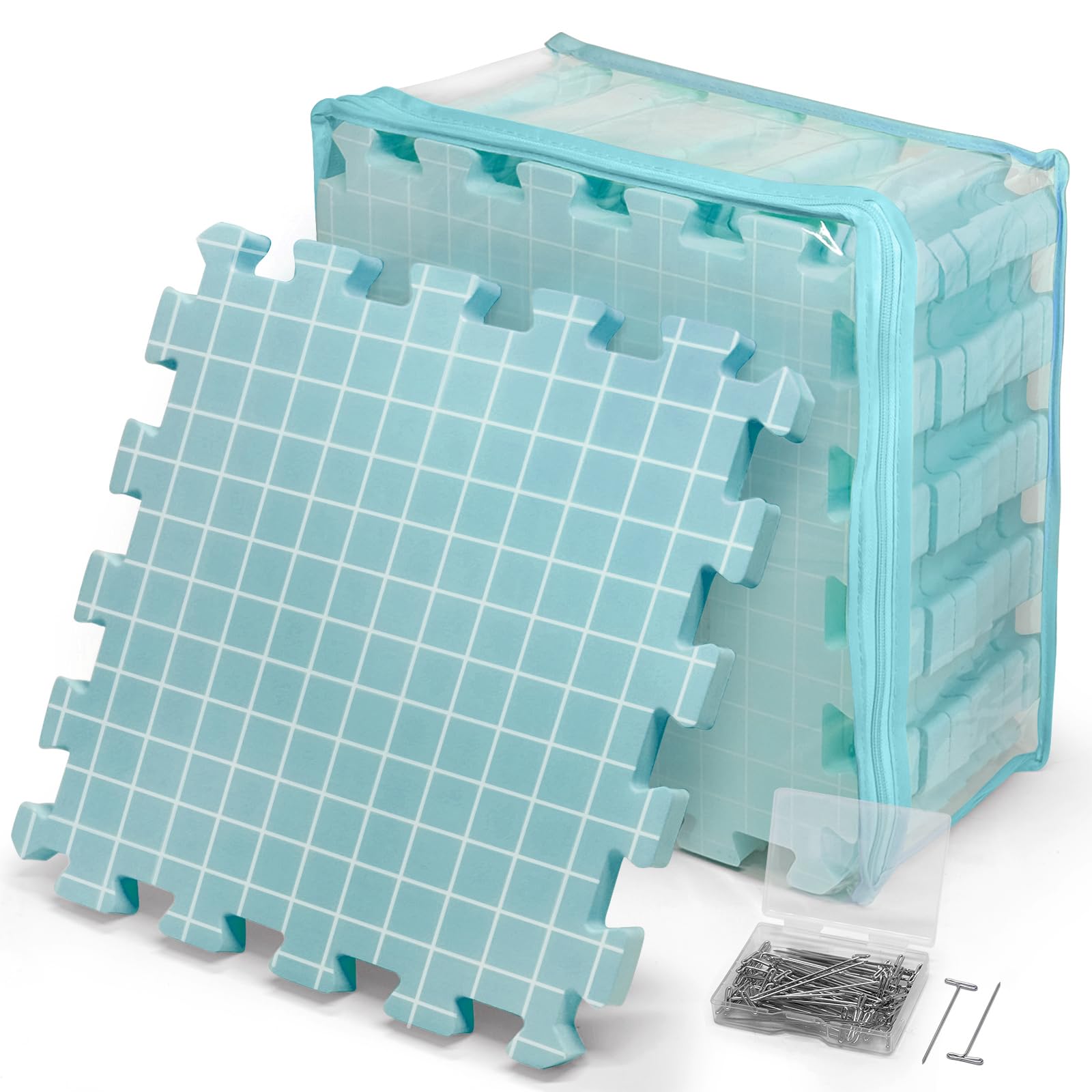 CraftyManor 9 PCS Blocking Mats for Knitting &amp; Crochet Projects, Extra Thick
