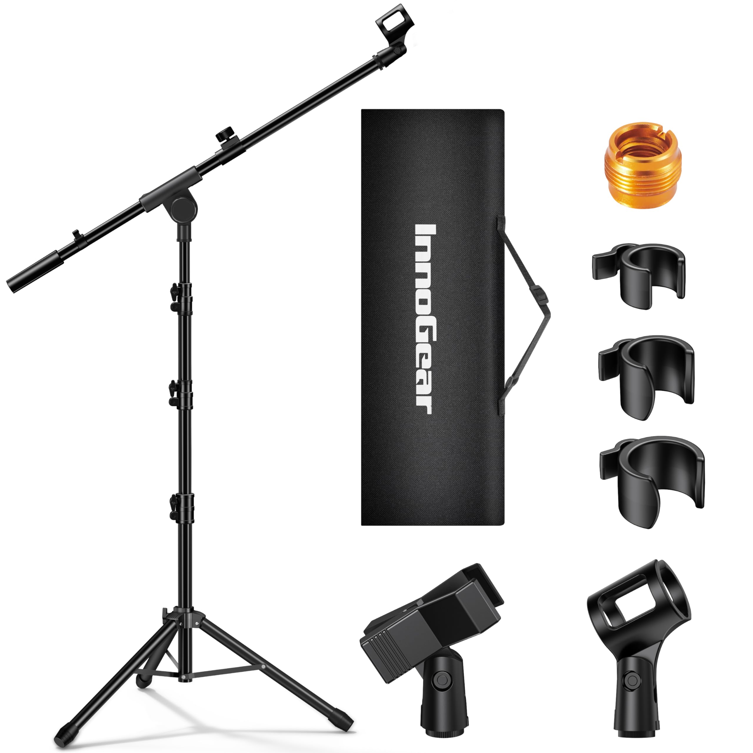 InnoGear Mic Stand Tripod Boom Arm Floor Microphone Stand Height Adjustable | Fa