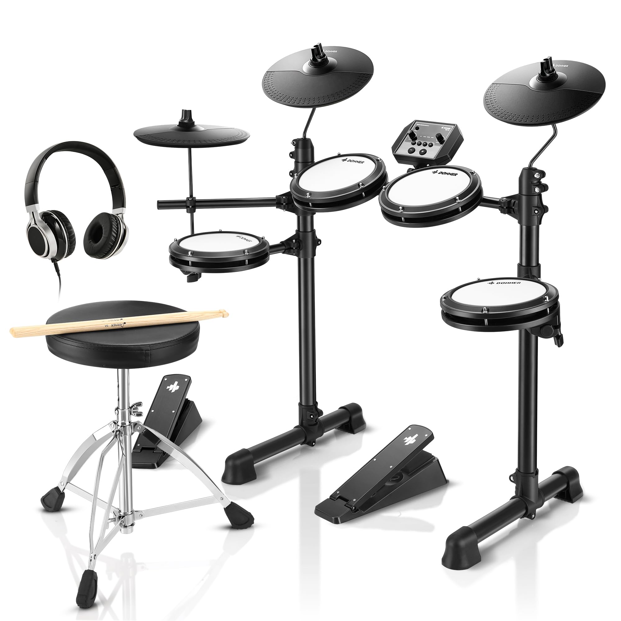 Donner DED-80 Electric Drum Kit, Electronic Drum Sets for Beginner with 4 Quiet 