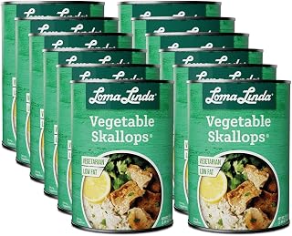 Loma Linda Vegetable Skallops - Meatless Scallops, 15 oz Cans (12 Pack)