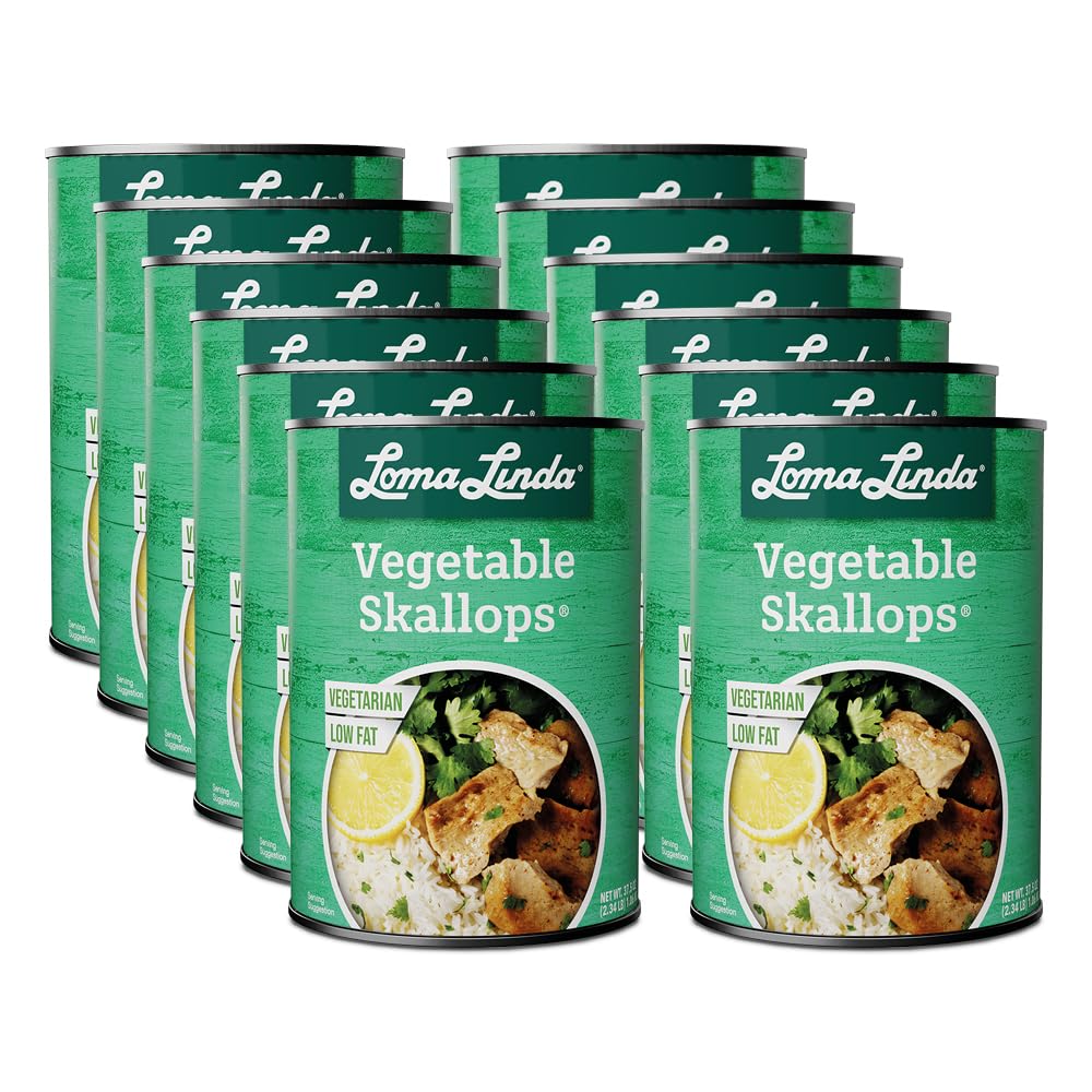 Loma Linda Vegetable Skallops - Meatless Scallops, 15 oz Cans (12 Pack)