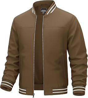 TACVASEN Mens Jacket Bomber Lightweight Windproof Coat for Daily Wear