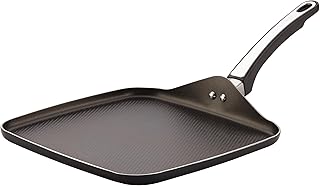 Farberware High Performance Aluminum Nonstick Stovetop Griddle Pan, 11-Inch | Easy cleanup, square pan with textured surface for outstanding food release, oven safe breakfast griddle, black