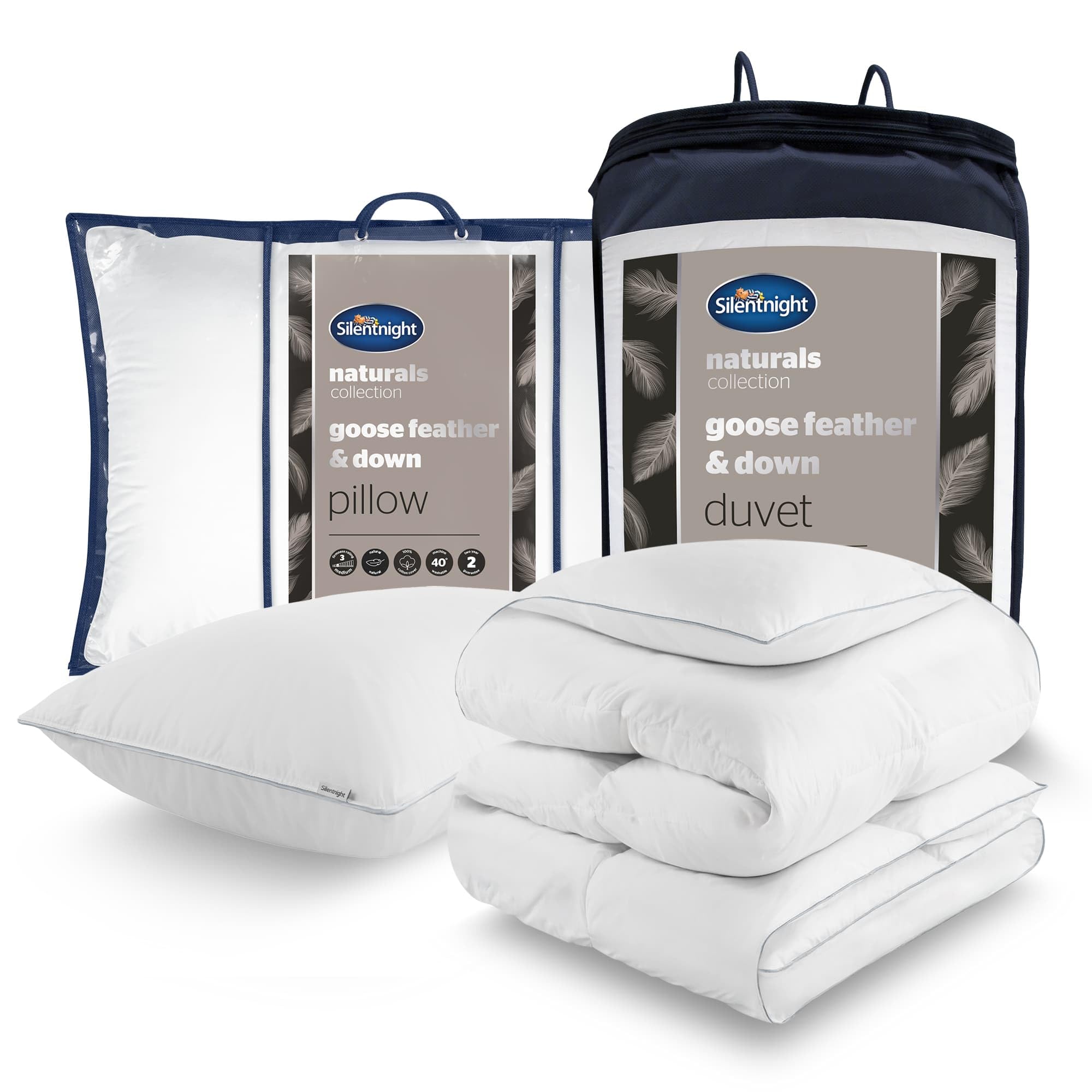 Silentnight Goose Feather and Down Duvet & Pillow Set - Luxury Hotel Quality Fea