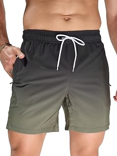 Arcweg Men's Swim Shorts with Mesh Lining - Quick Dry - Zip Pockets - Ideal for Surfing, Swimming and Beach