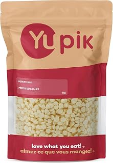 Yupik Yogurt Chips, 1 kg, Gluten-Free, Kosher, Yogurt Bites, Yogurt Dips, Sweet Creamy Flavor, Off-White, Melts Smoothly, Ideal for Baking, Snacking, Molding & Topping