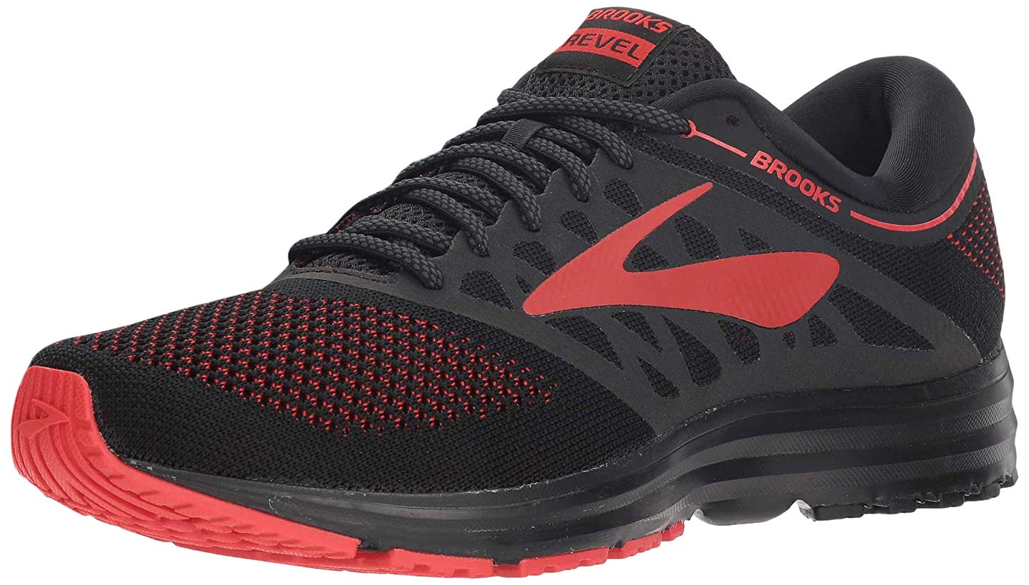 Brooks Men's Revel Black/Red/Grey 8.5 D US D (M)