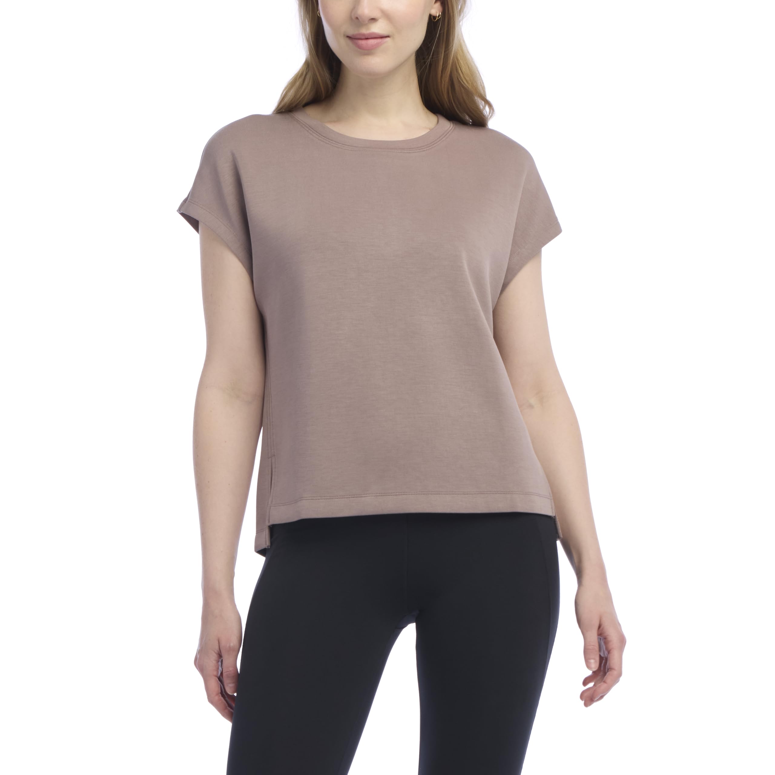 Danskin Crew Neck cap Sleeve Cloud T-Shirt T-Shirt con Maniche ad Aletta Girocol