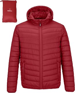 Outdoor Ventures Men's Winter Jacket Lightweight Packable Insulated Ski Hiking Travel Jacket