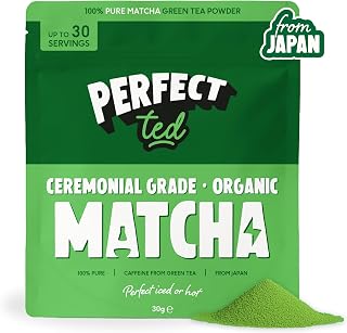 PerfectTed Matcha Powder | Organic Ceremonial Grade Japanese Matcha | 30g