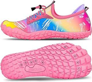 CROVA Kids Water Sports Shoes Ultra Light Totally Drainage Quick-Dry Aqua Socks Barefoot Slip-on for Boys Girls Toddler