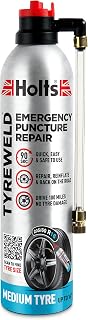 Holts Tyreweld Puncture Sealant Emergency Tyre Repair Foam Car Puncture Repair Kit Sealant, Quick & Easy Flat Tyre Foam, Drive Up To 100 Miles, No Tools Needed Unscented, 400ml , Pack of 1