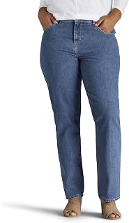 Lee Women's Straight Leg Cotton Jeans with Relaxed Fit