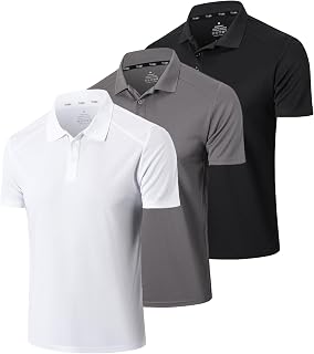 Gaiatiger 1/3 Pack Mens Polo Shirts Short Sleeve Quick Dry Golf Tops