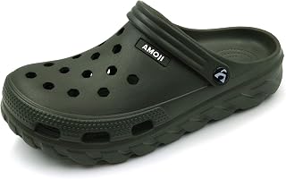 AMOJI Garden Clogs Shoes Sandals Slippers AA1521, Olive, 47 EU