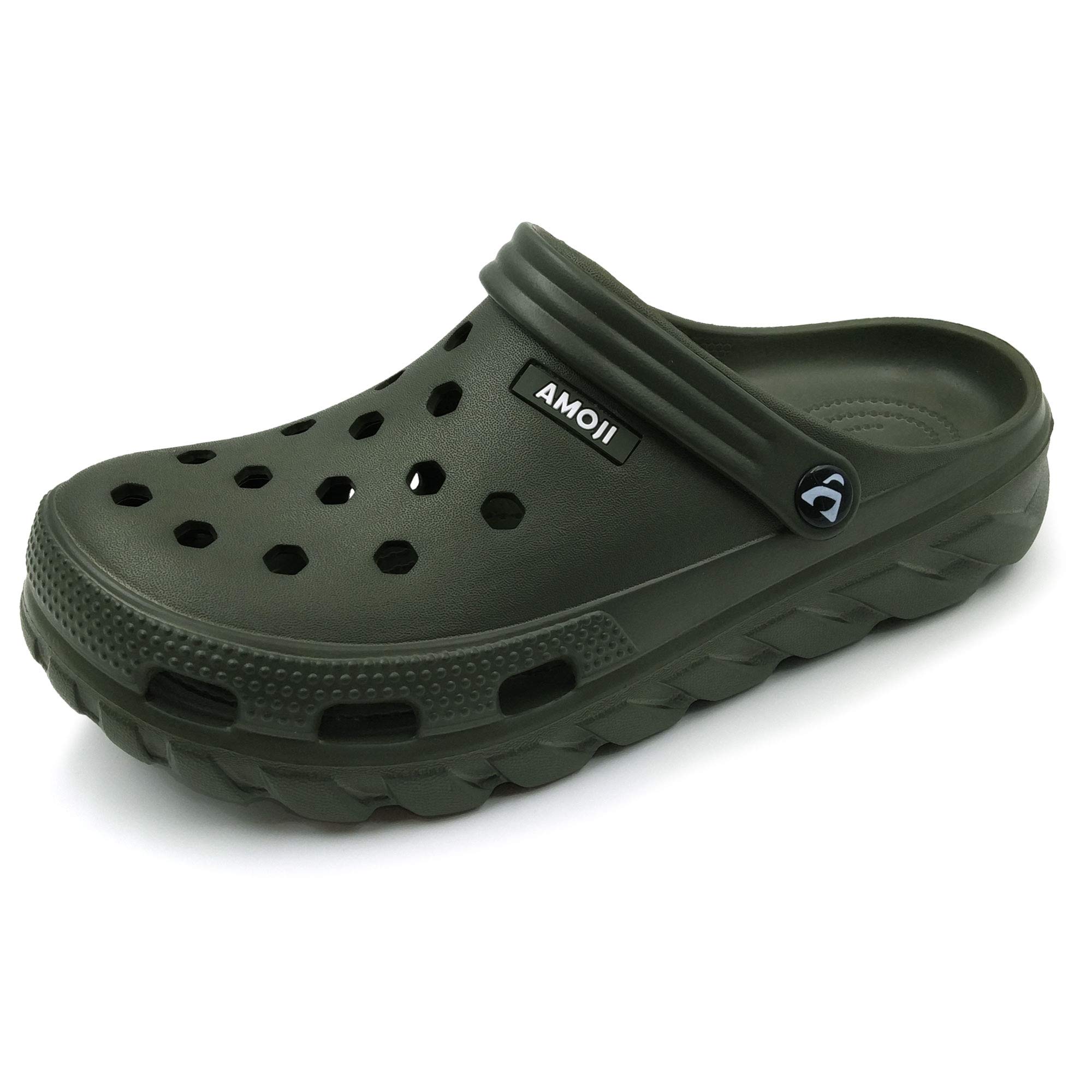 AMOJI Garden Clogs Shoes Sandals Slippers AA1521, Olive, 47 EU