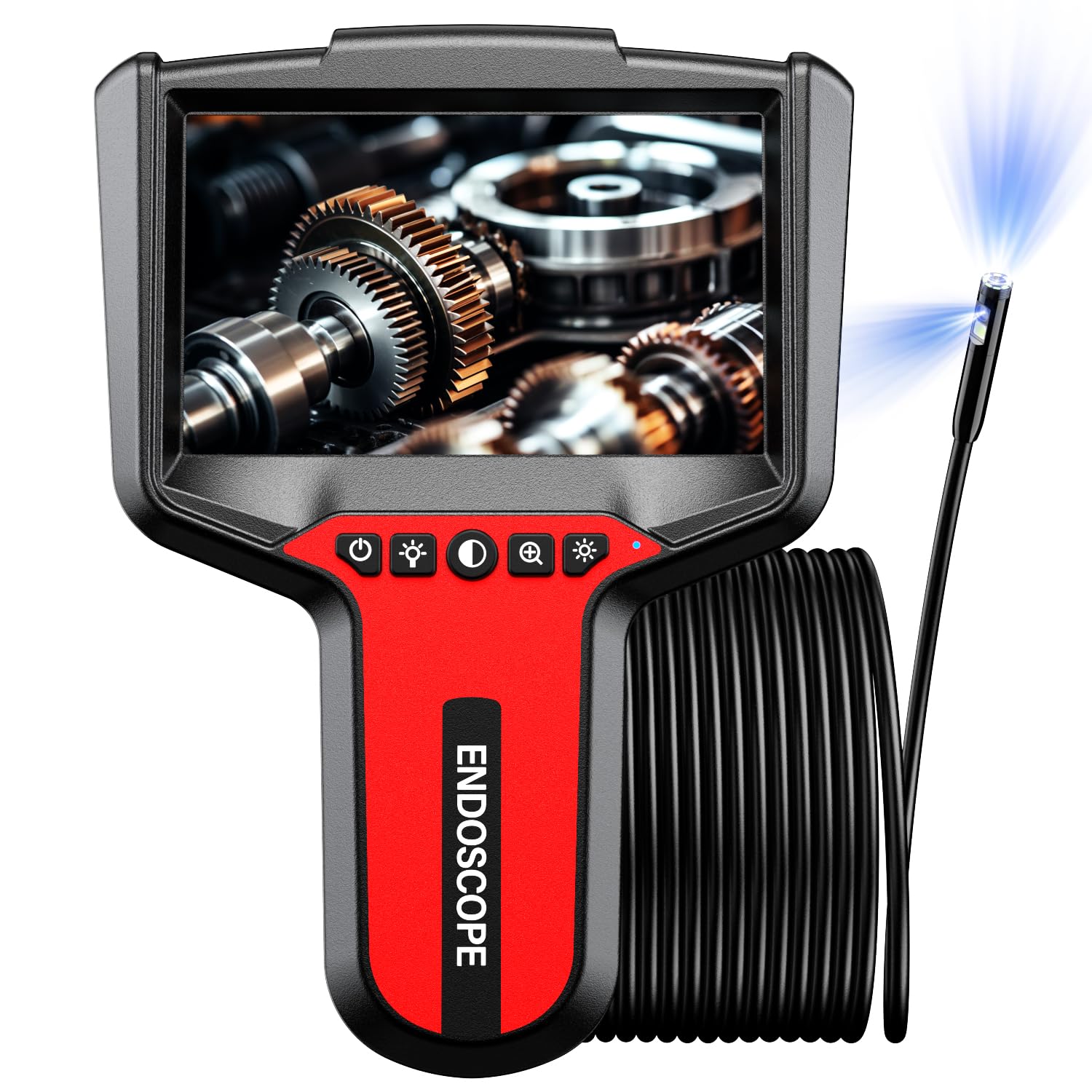 Endoscope Camera with Light: 5" 1080P HD Dual-Lens Inspection Borescope Camera f
