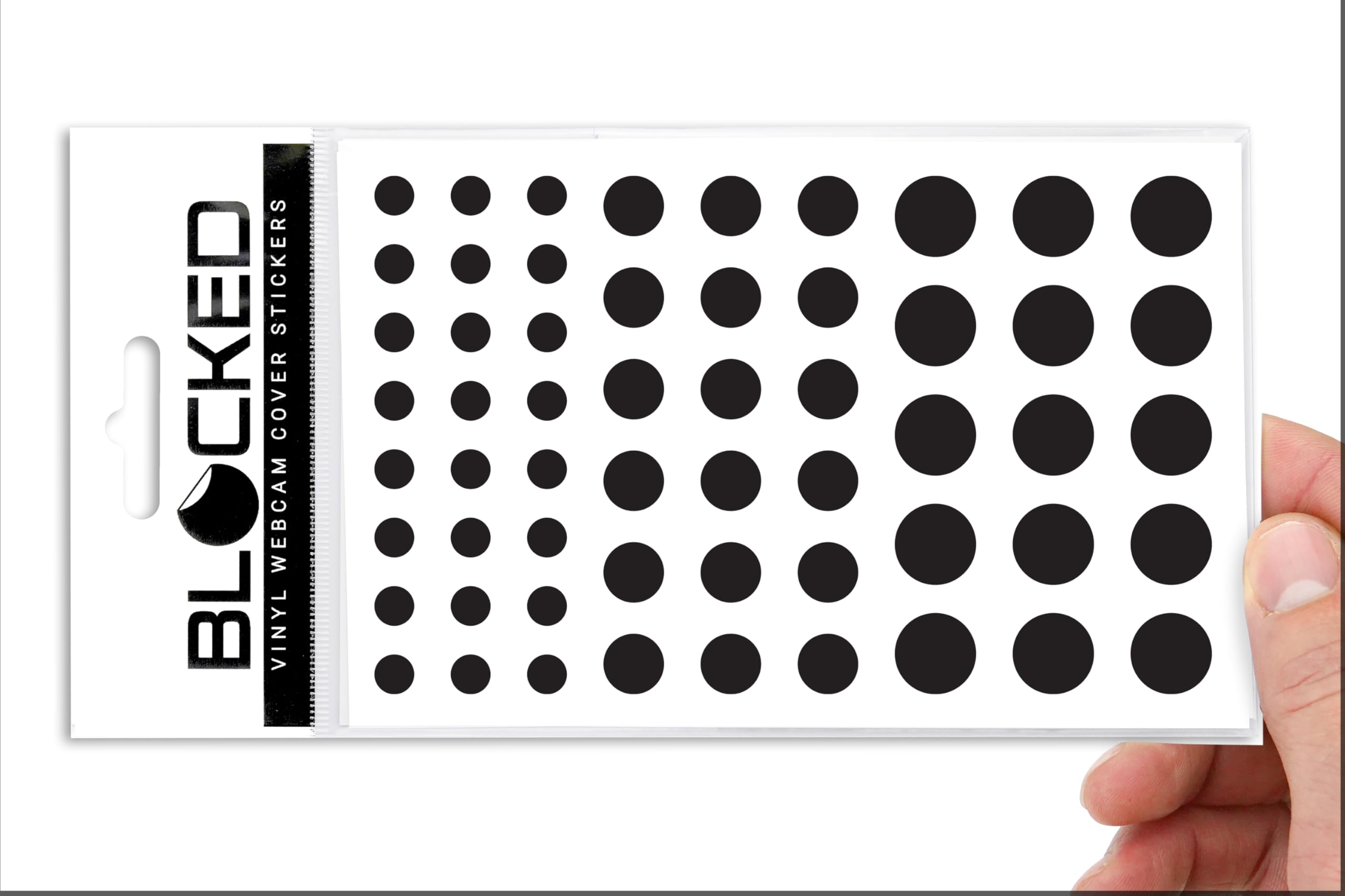 BLOCKED Original Vinyl Webcam Cover Stickers | Restickable & Stackable Privacy C