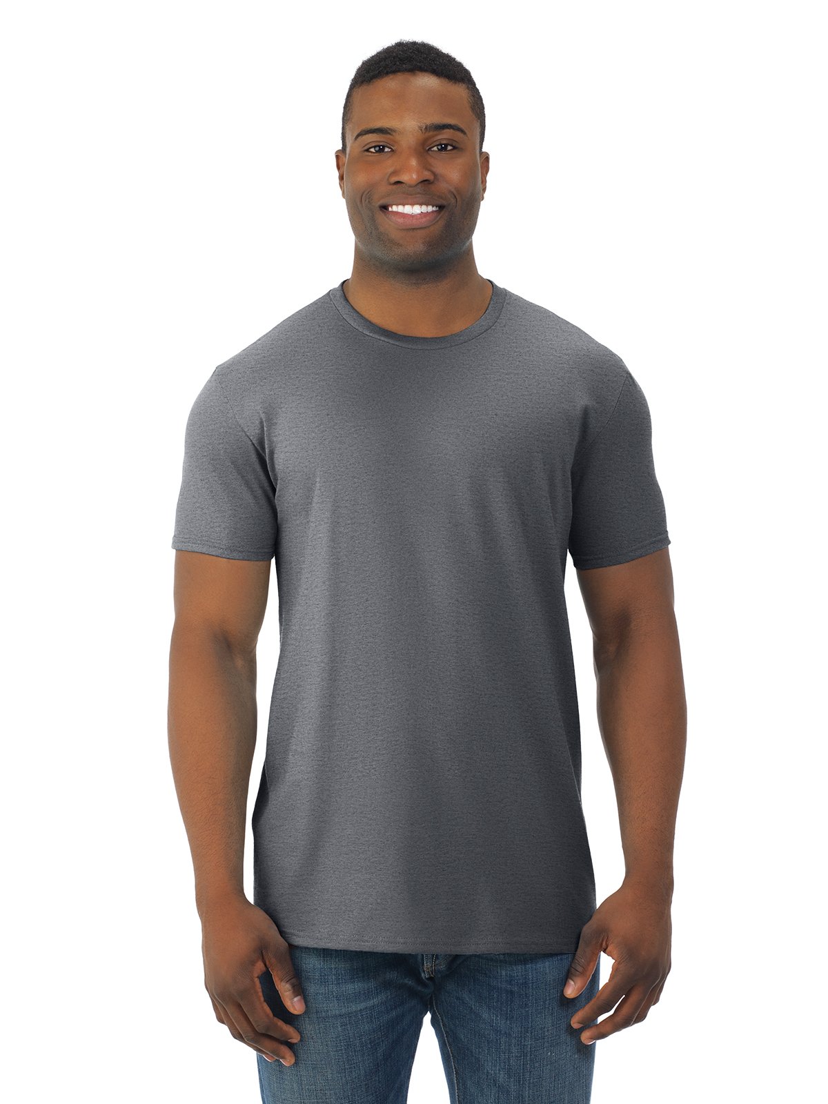 Fruit of the Loom Adult 4.7 oz. Sofspun® Jersey Crew T-Shirt M CHARCOAL HEATHER