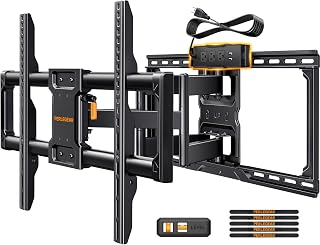 Perlegear Full Motion TV Wall Mount with Power Strip for 47–90 Inch TVs