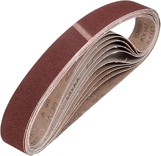 HARFINGTON 2 x 28 Inch Sanding Belts, 9 Pcs 80 Grit Aluminum Oxide | Abrasive Belt Sander File Belt for Woodworking, Metal Polishing, Knife Sharpener