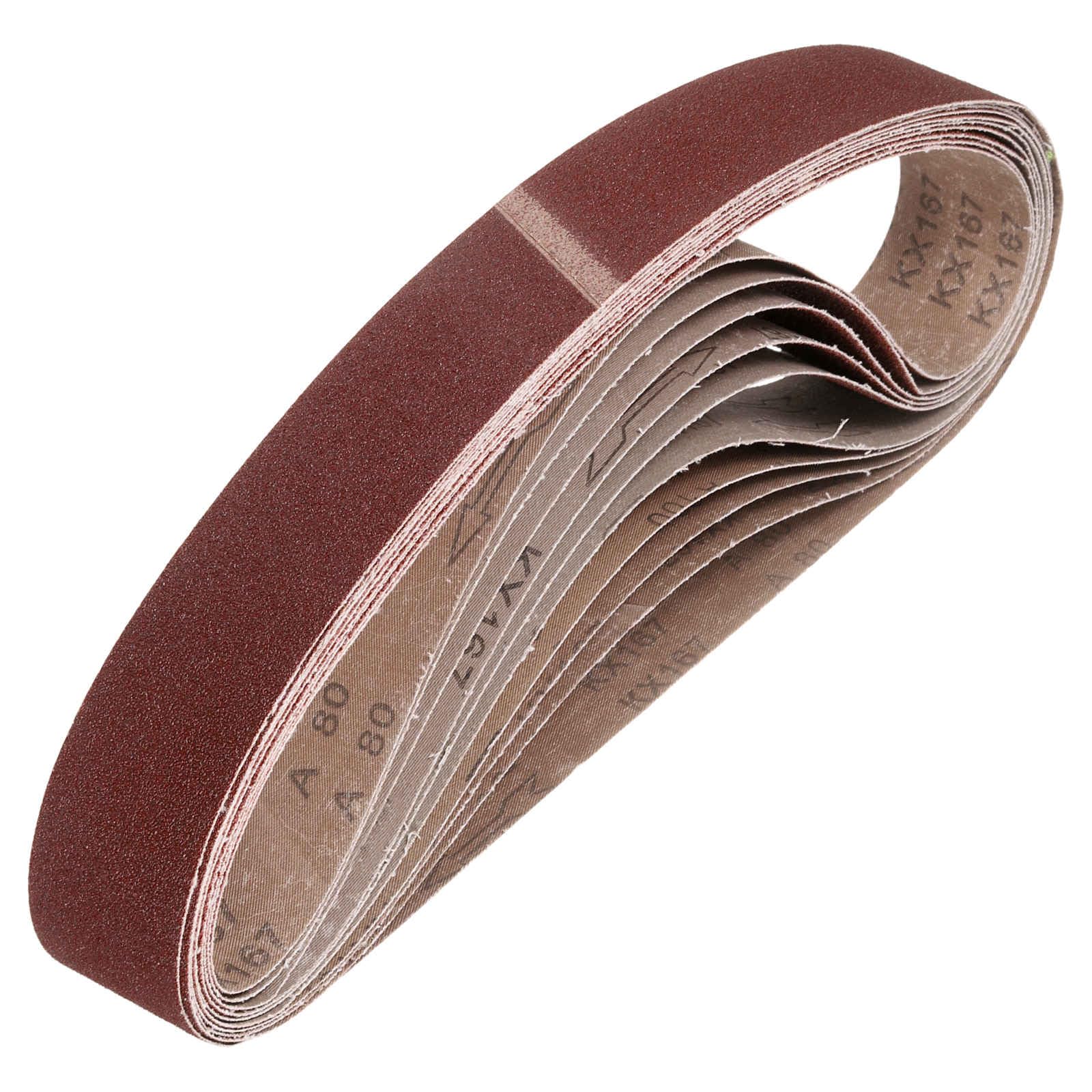 HARFINGTON 2 x 28 Inch Sanding Belts, 9 Pcs 80 Grit Aluminum Oxide | Abrasive Be