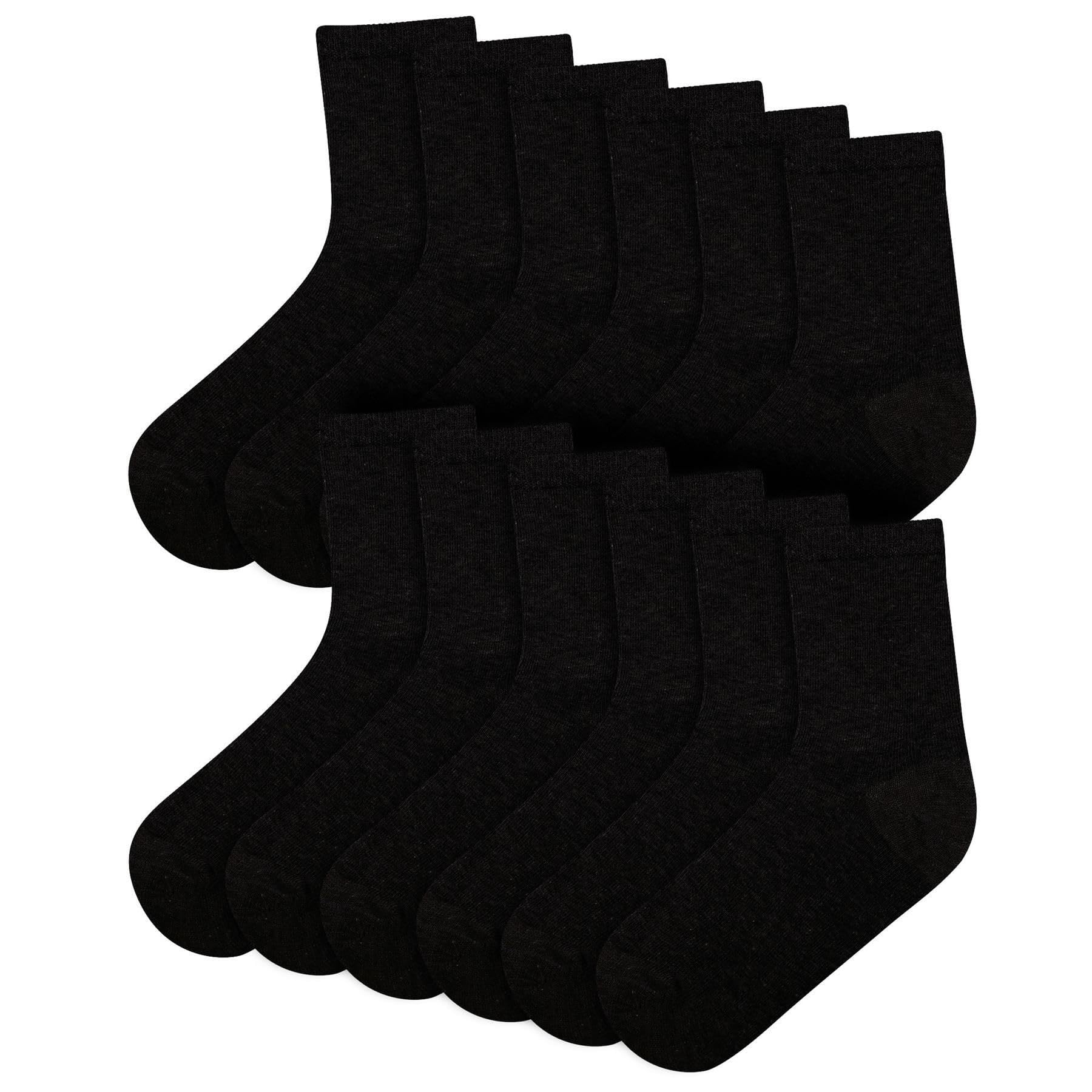 A2Z 4 Kids Boys Girls Cotton Rich Plain Ankle School Socks 6 Pack Age 2-14 | Sof
