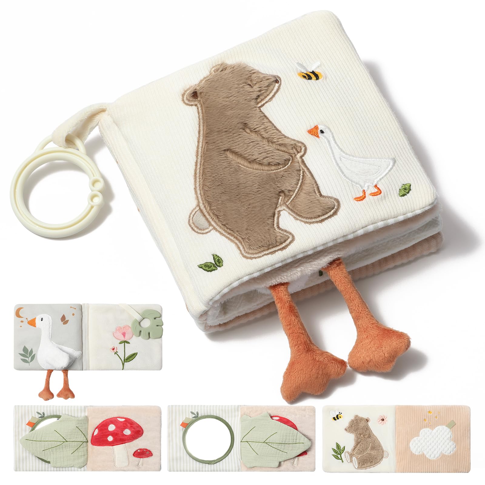 let's make Soft Baby Book, Sensory Crinkle Cloth Books for Babies 0-12 Months, B