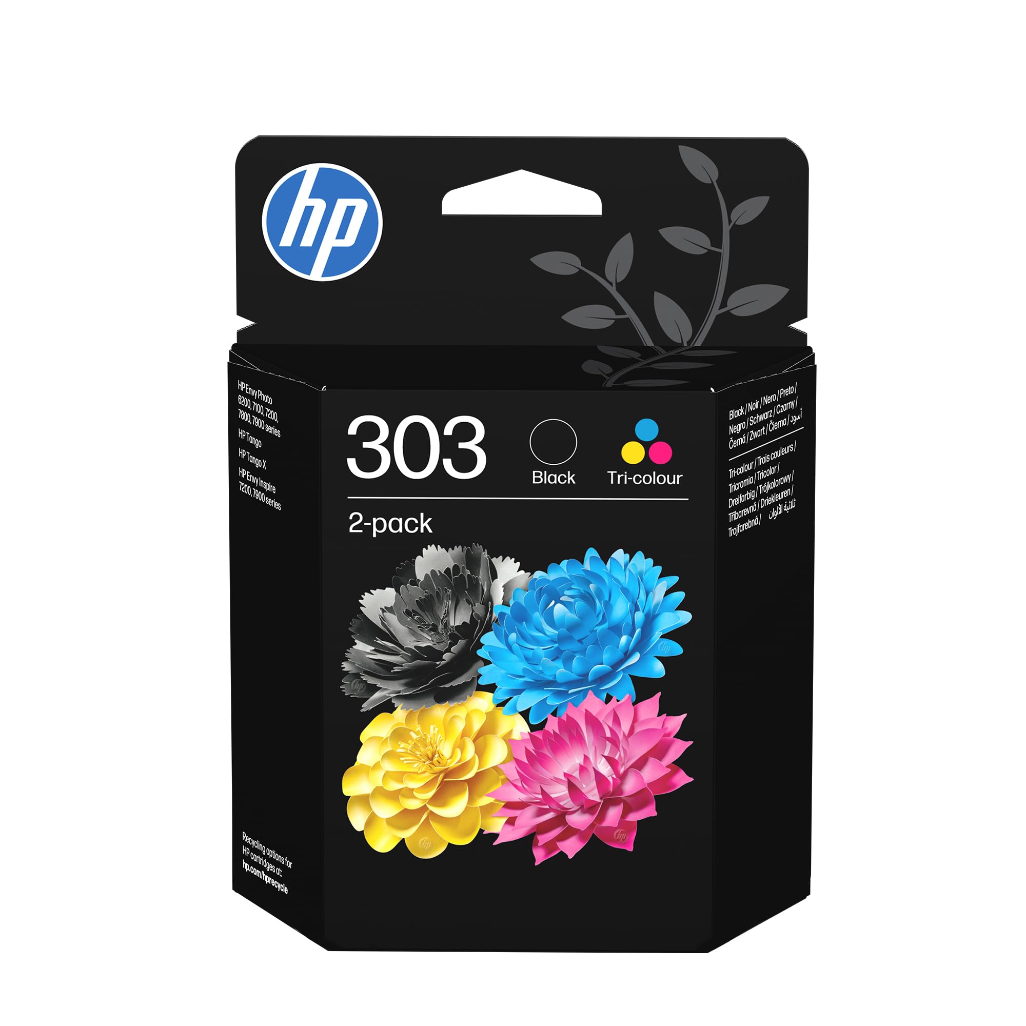 HP 303 Black & Tri-colour Original Ink Cartridges 2-Pack | Compatible with Envy 