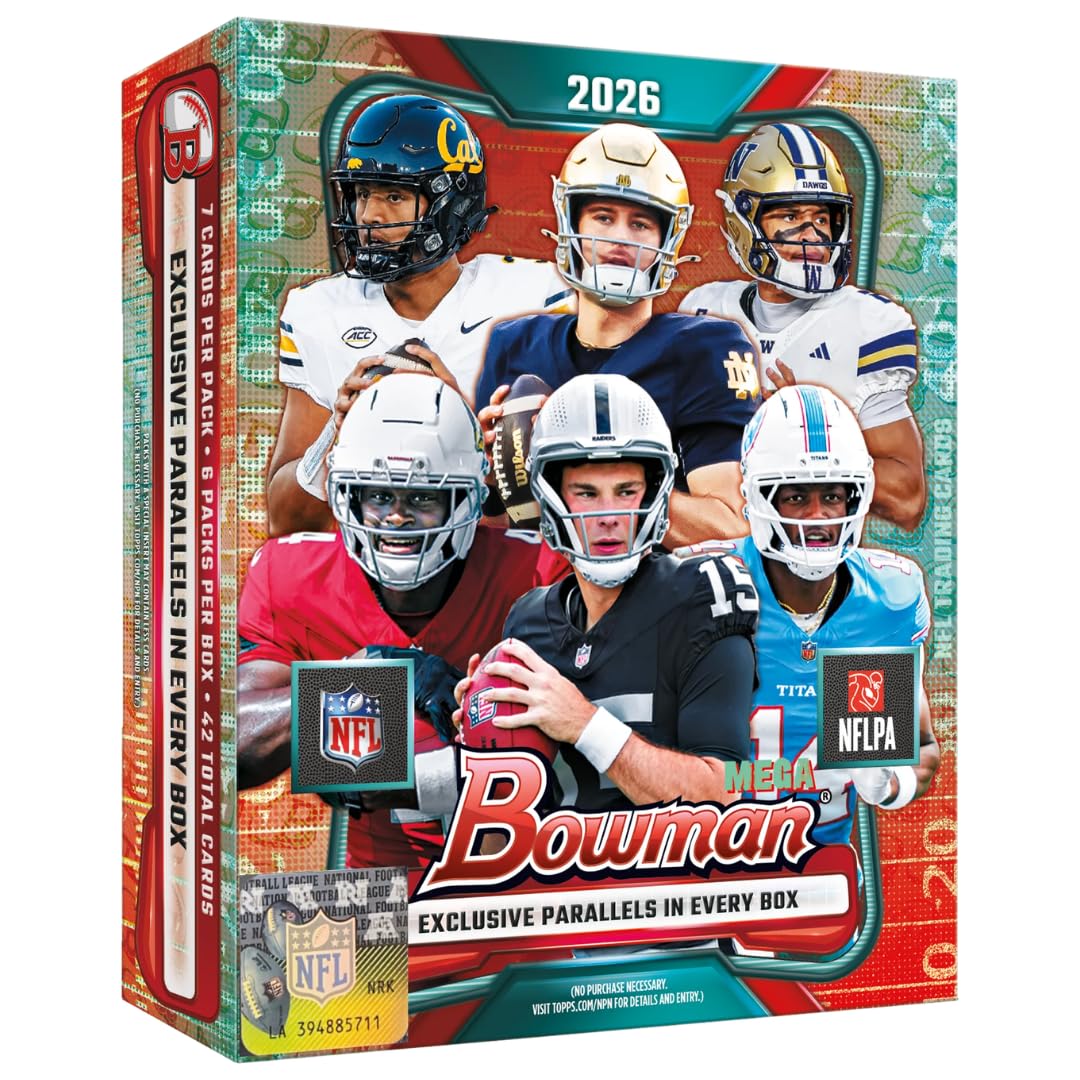 NEW | 2026 Bowman Football | Mega Box | Chase Autographs from Prospects, Rookies